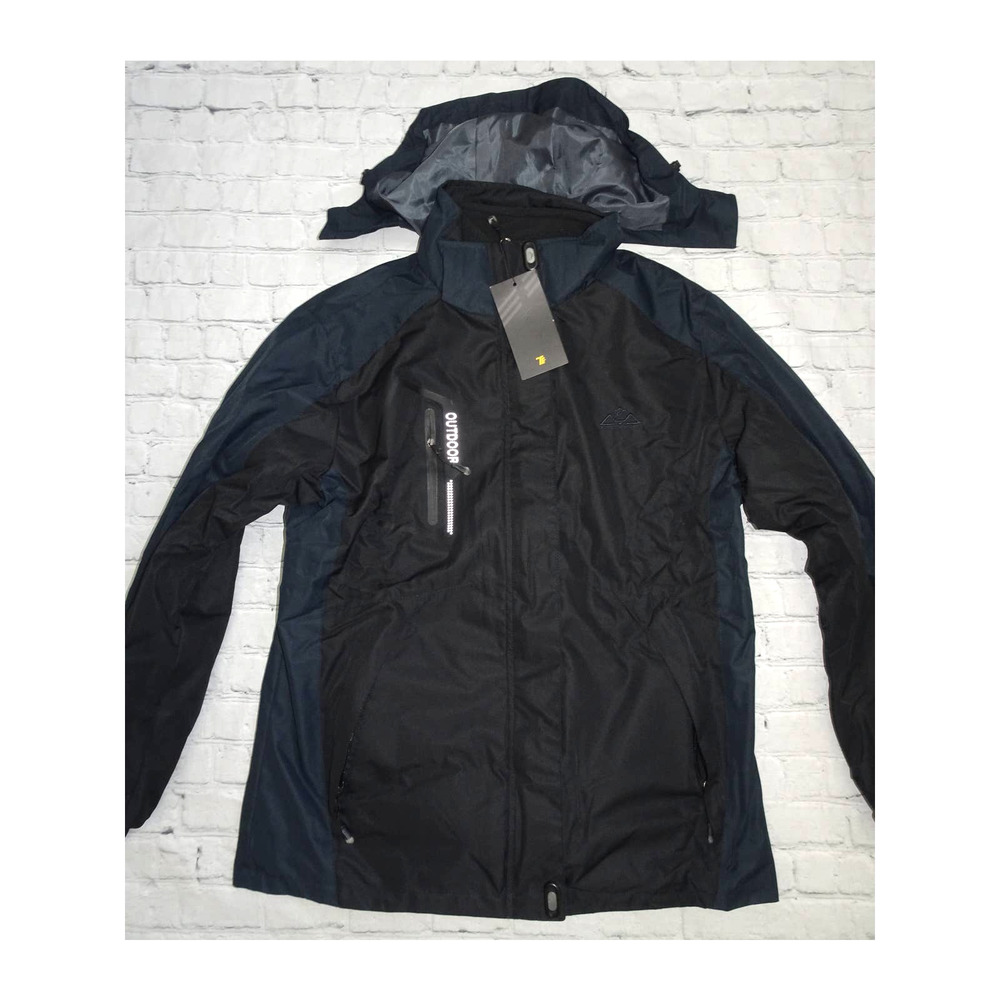 Outdoor Sports TBY Jacket w/ Removable Inner Fleece Jacket, Black, Large